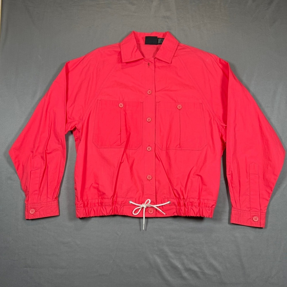 Liz Claiborne Vintage Womens M/L Coral Pink Cotton 2pc Jacket Pants Set Casual - Picture 5 of 16